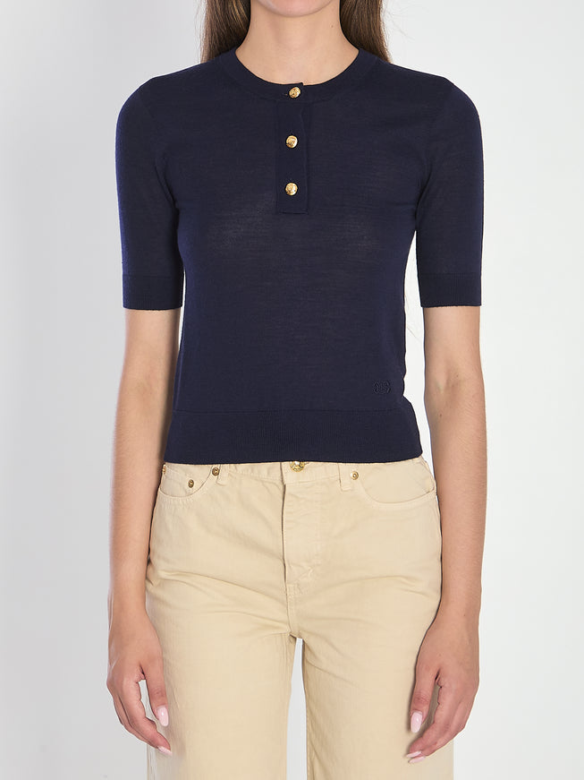 Celine Triomphe Navy Polo Blue