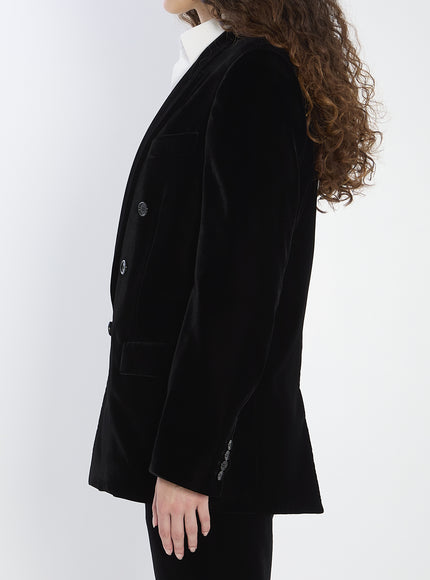 Saint Laurent Cassandre Jacket In Velvet