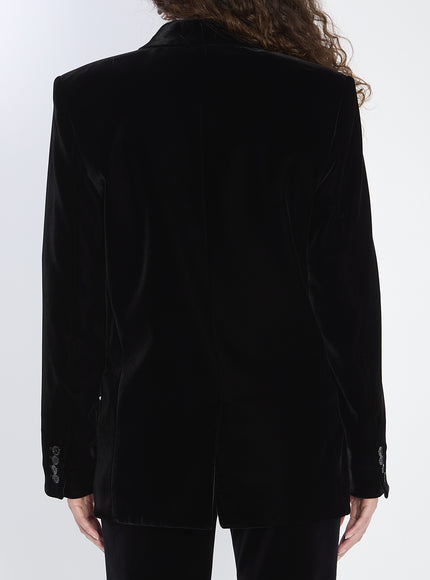 Saint Laurent Cassandre Jacket In Velvet