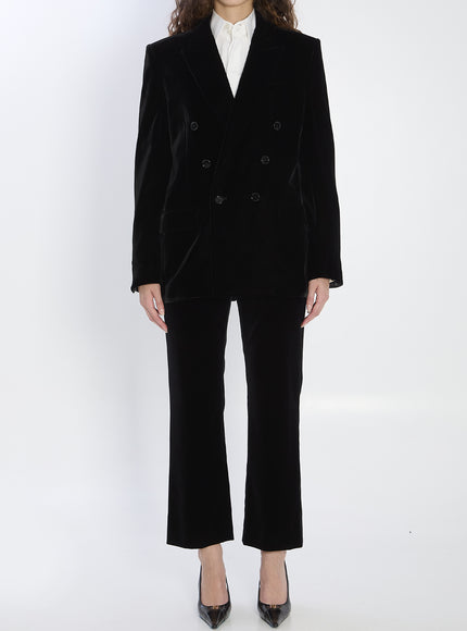 Saint Laurent Cassandre Jacket In Velvet