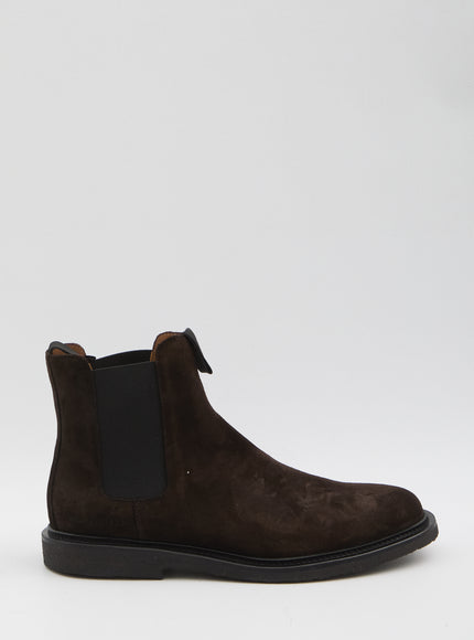 Common Projects Chelsea Boots In Waxed Suede Brown