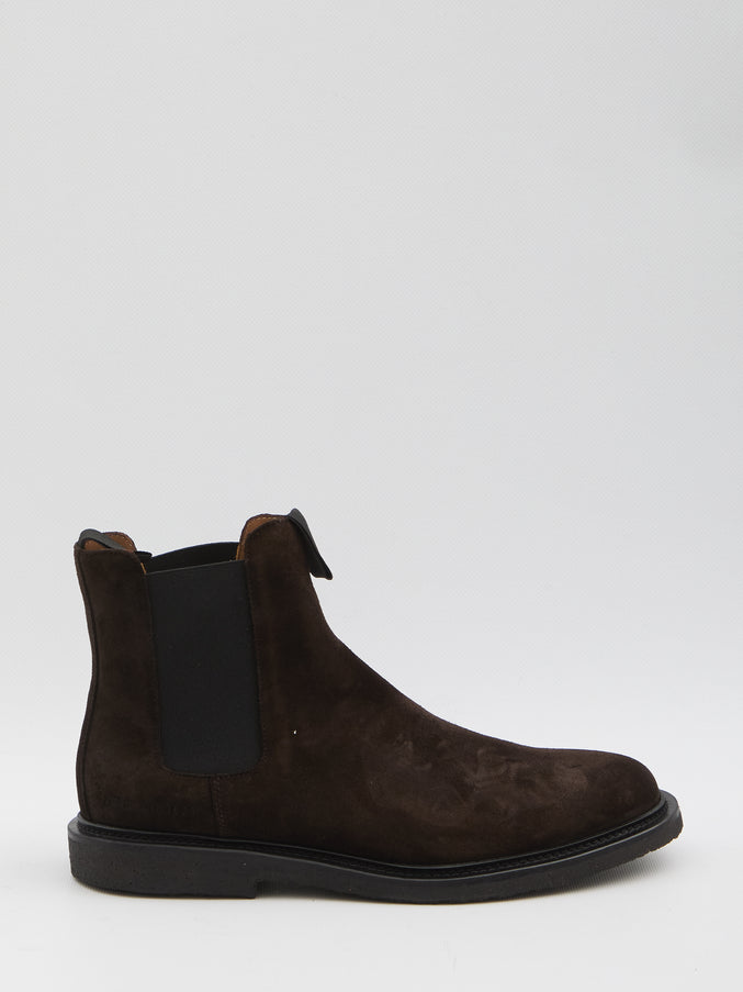 Common Projects Chelsea Boots In Waxed Suede Brown