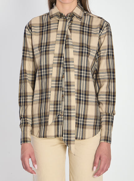 Saint Laurent Lavallière Cassandre Shirt Beige