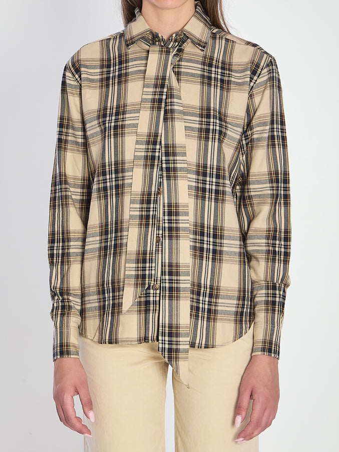Saint Laurent Lavallière Cassandre Shirt Beige
