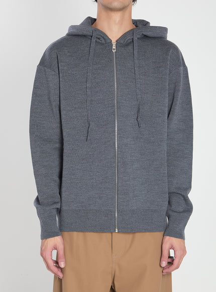 Loewe Anagram Zip Hoodie Grey