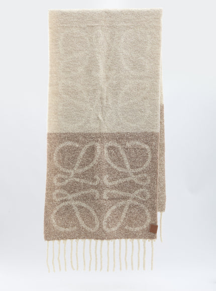 Loewe Anagram Scarf In Alpaca And Wool QT Beige