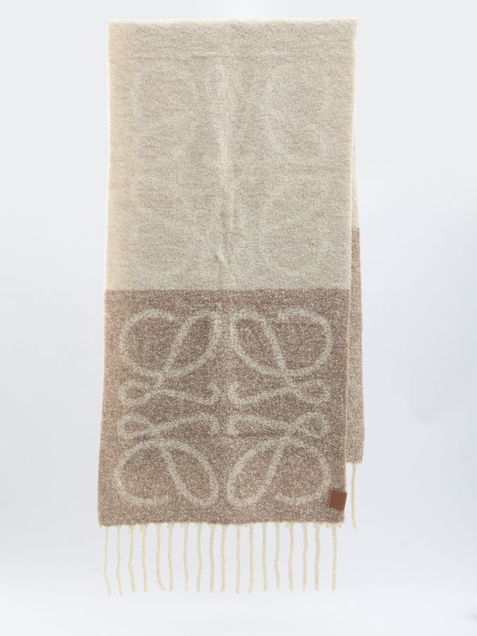 Loewe Anagram Scarf In Alpaca And Wool QT Beige