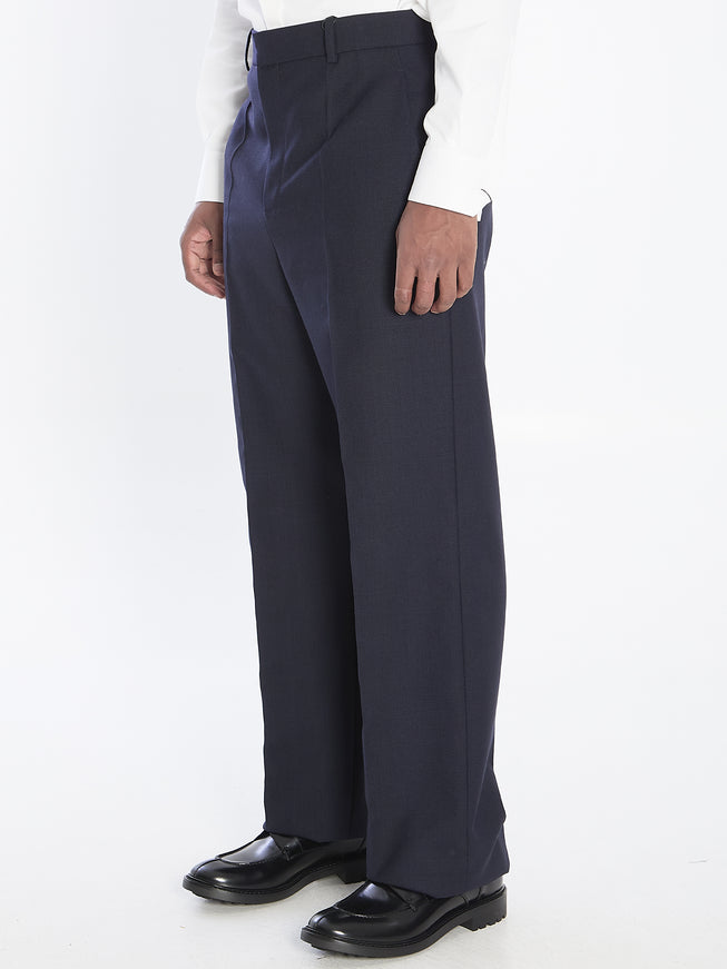 Saint Laurent Chiné Wool Trousers