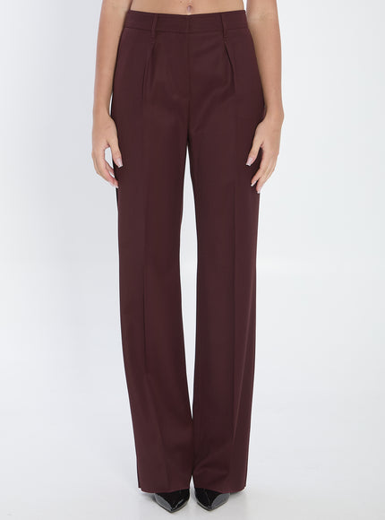 Max Mara Cannes Trousers In Virgin Wool Bordeaux