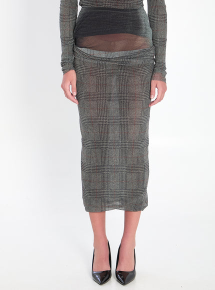 Jean Paul Gaultier Body Shadow And Prince Of Wales Skirt Grey