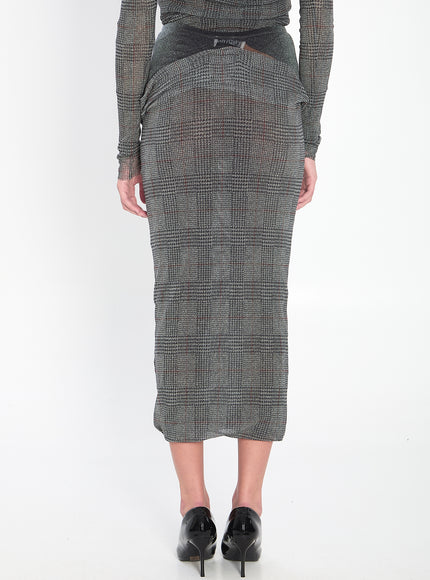 Jean Paul Gaultier Body Shadow And Prince Of Wales Skirt