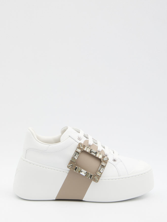 Roger Vivier Viv' Skate Sneakers In Leather Chiedi A Chatgpt White