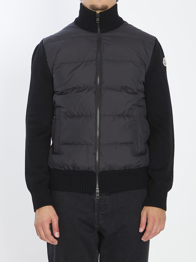 Moncler Matte Padded Cardigan Black