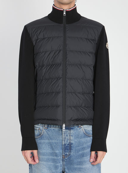 Moncler Padded Cotton Cardigan Black