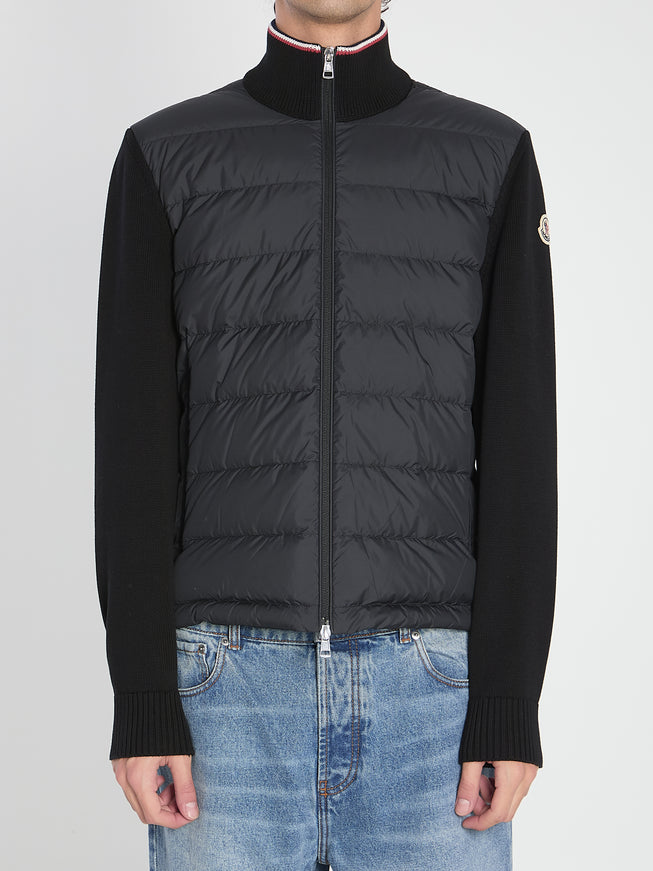 Moncler Padded Cotton Cardigan Black