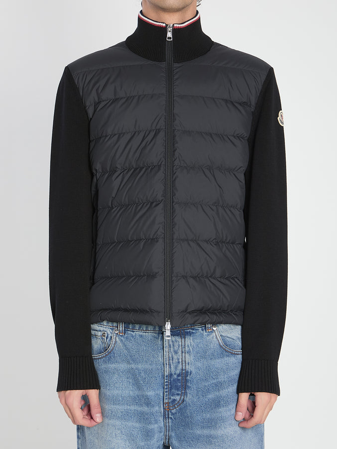 Moncler Padded Cotton Cardigan Black