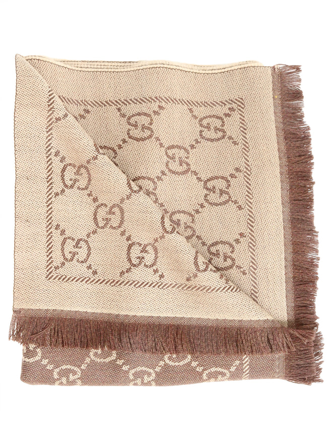 Gucci Gg Motif Scarf QT Beige
