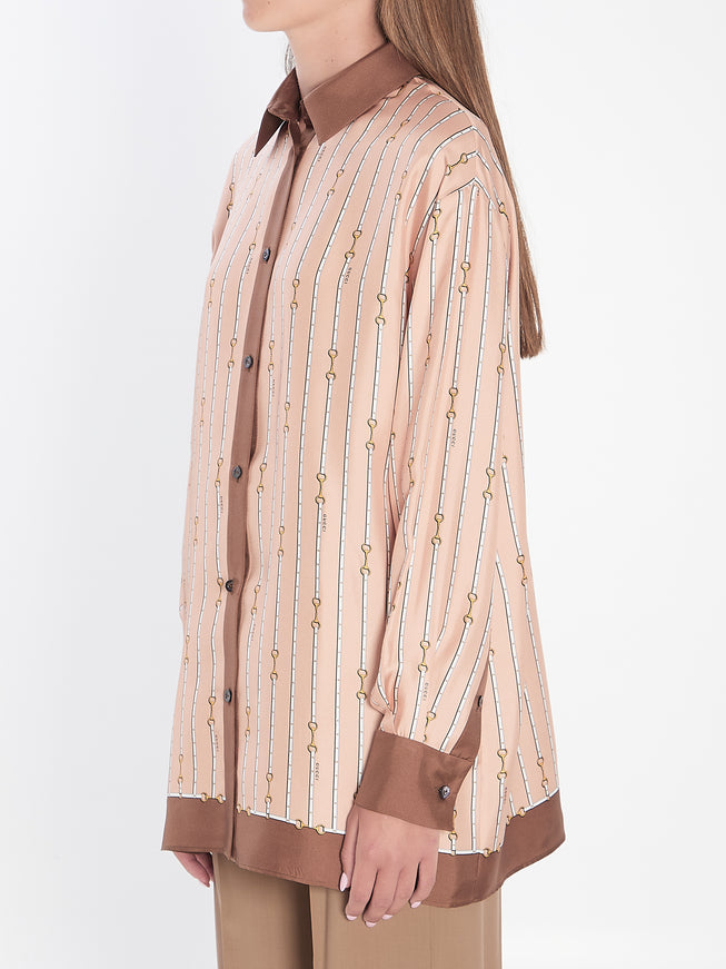 Gucci Shirt In Printed Silk