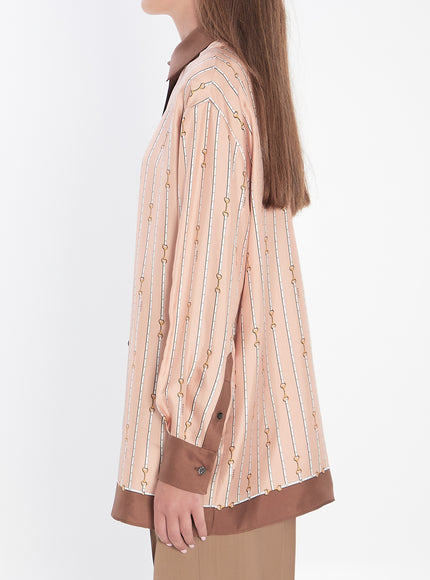 Gucci Shirt In Printed Silk