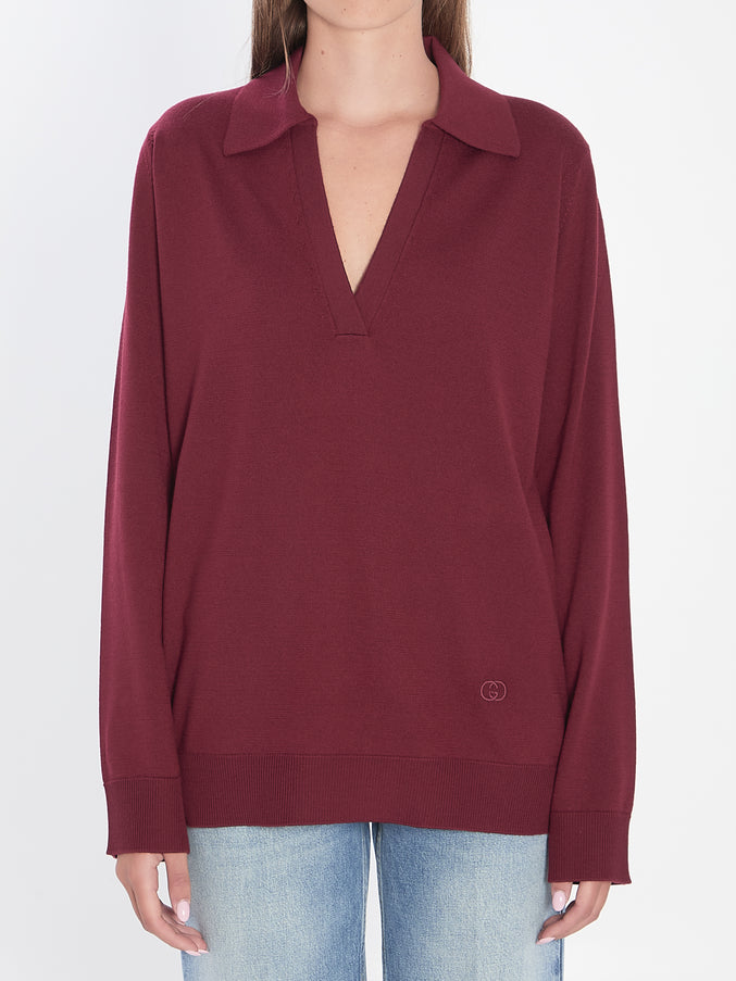 Gucci Wool Polo Red