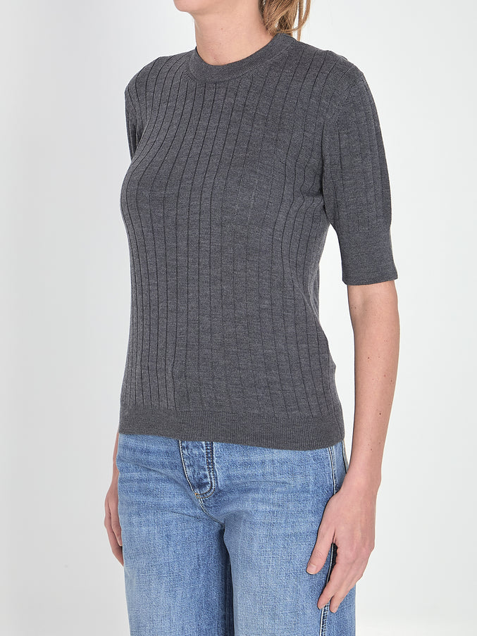 Bottega Veneta Ribbed Knit Cropped Top