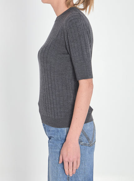 Bottega Veneta Ribbed Knit Cropped Top