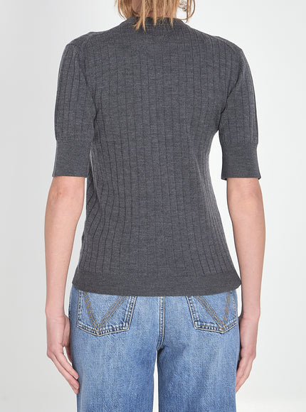 Bottega Veneta Ribbed Knit Cropped Top