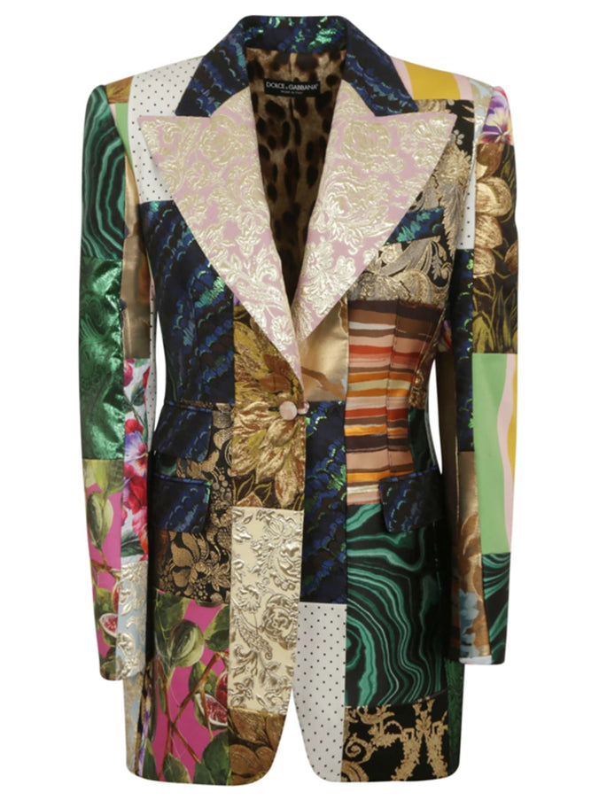 Dolce & Gabbana Single-Breasted Patchwork Jacquard Blazer