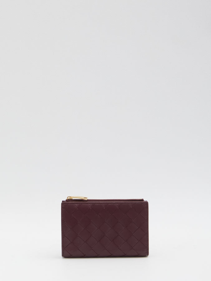 Bottega Veneta Intrecciato Bi-folod Medium Wallet QT Bordeaux