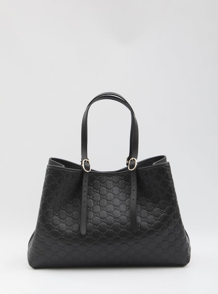Gucci Gg Emblem Large Shopping Bag QT Black
