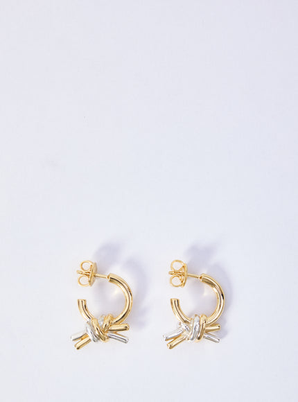 Bottega Veneta Knot Earrings QT Gold