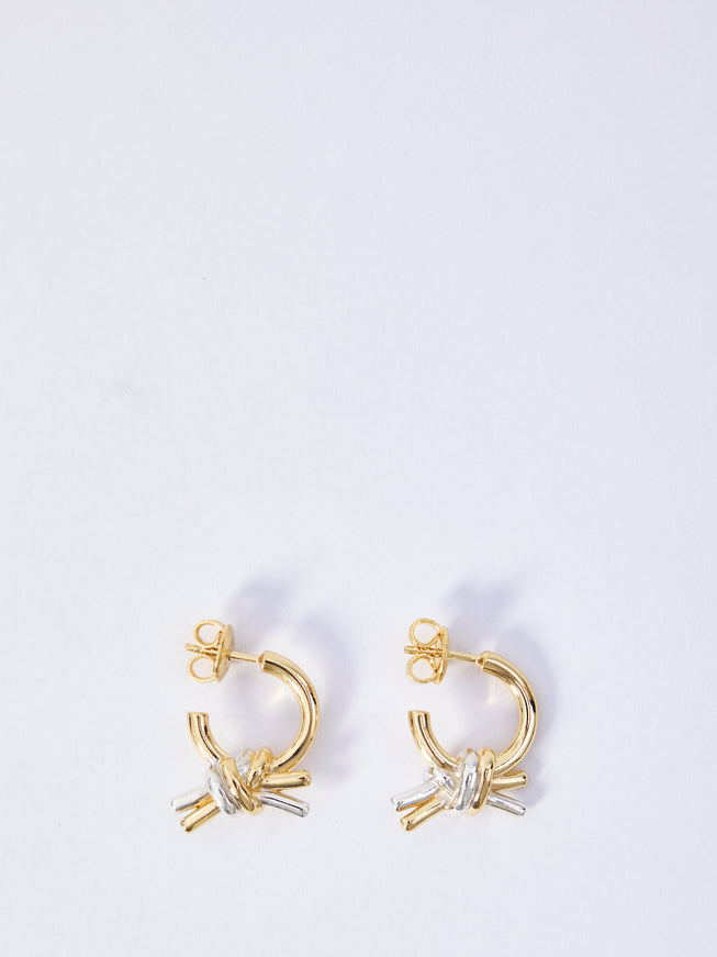 Bottega Veneta Knot Earrings QT Gold