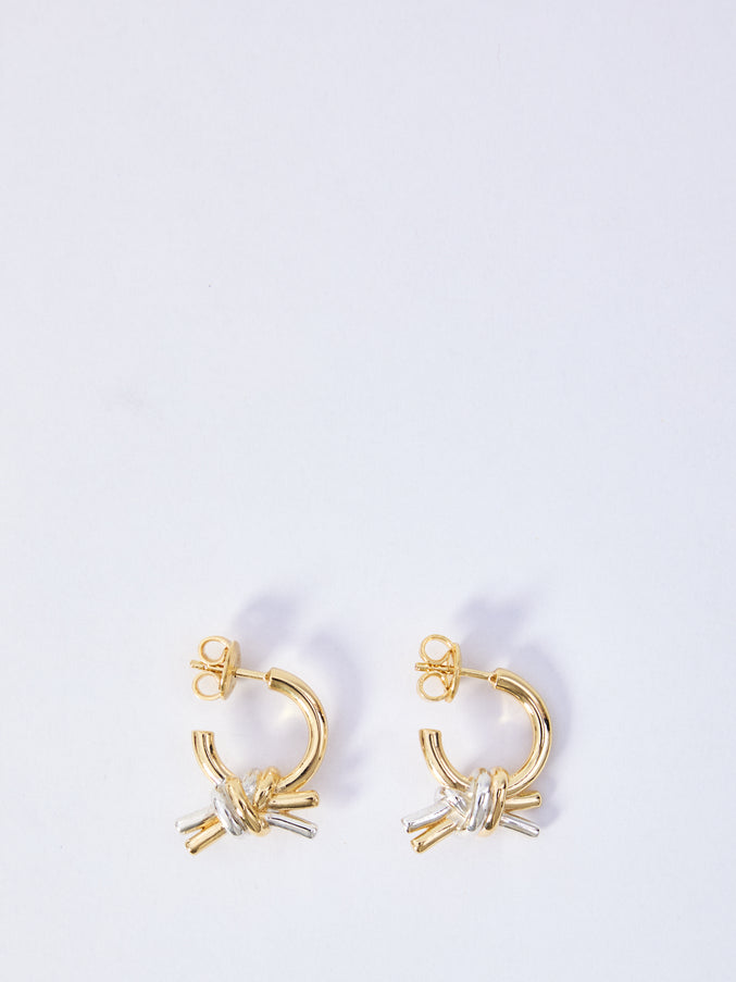 Bottega Veneta Knot Earrings QT Gold