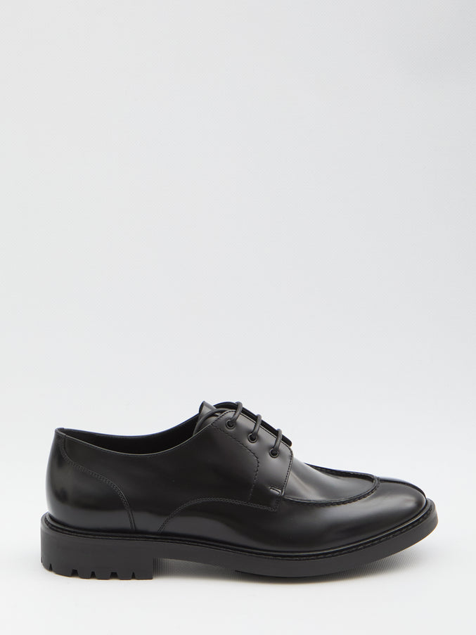 Saint Laurent Derby Lino In Smooth Leather Black