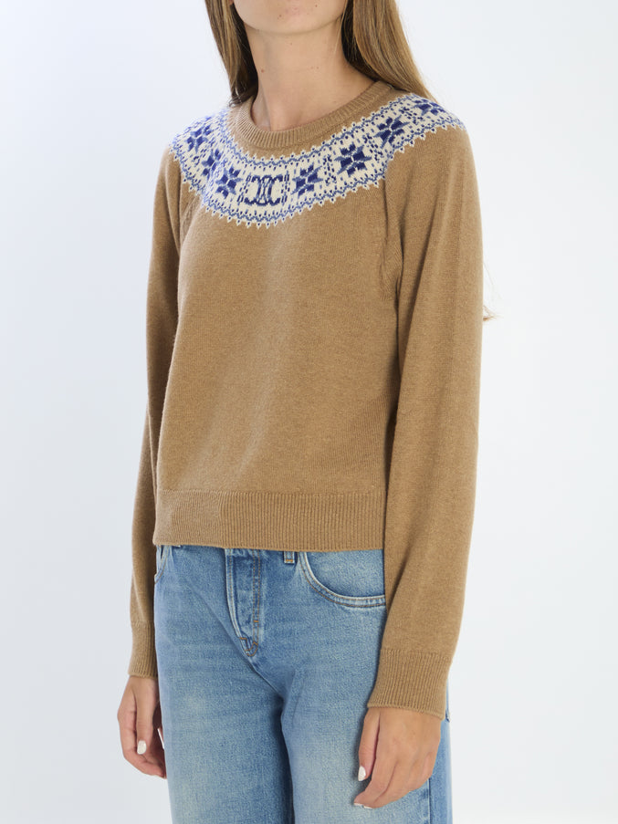 Celine Fair Isle Knitwear Sweater