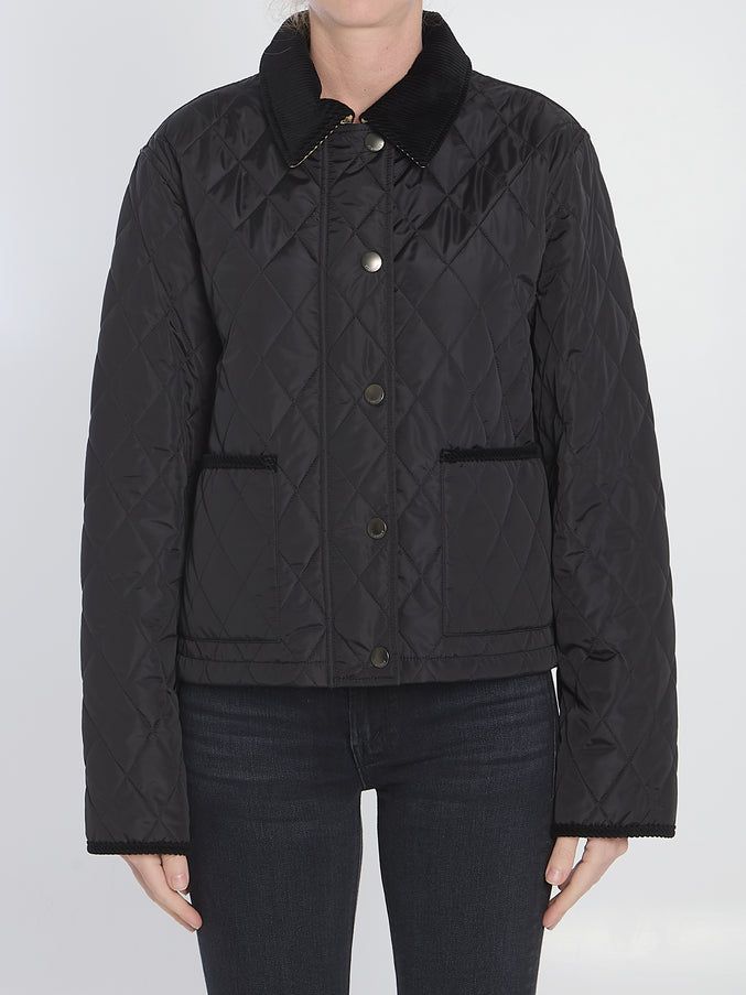 Burberry Cropped Quilted Jacket Black