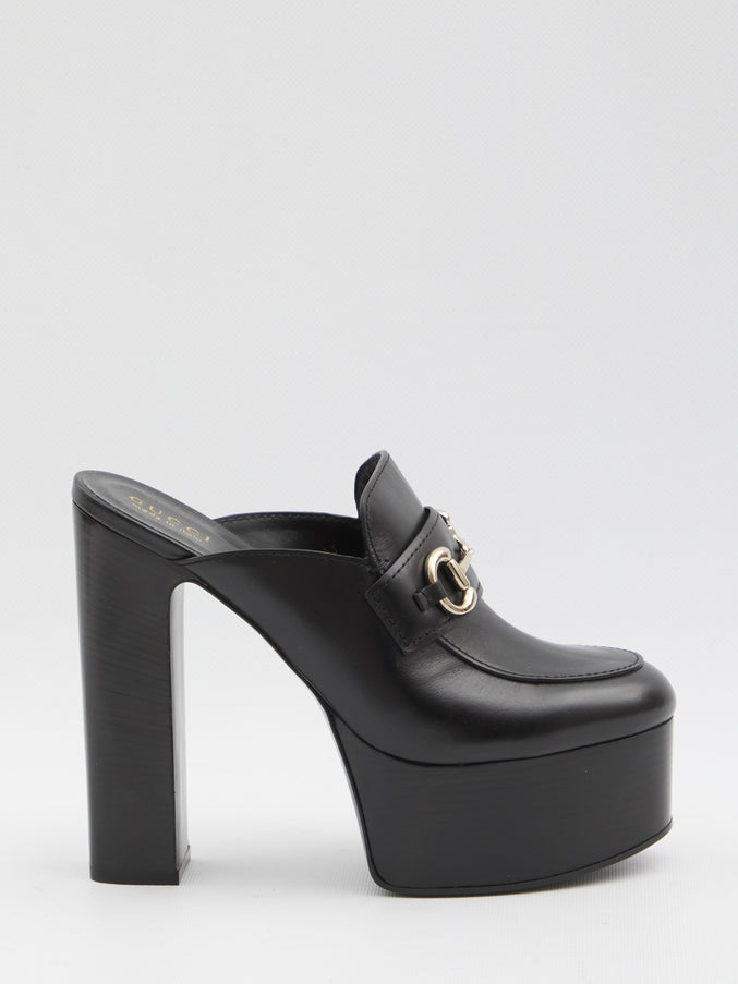 Gucci Platform Mules With Horsebit Black