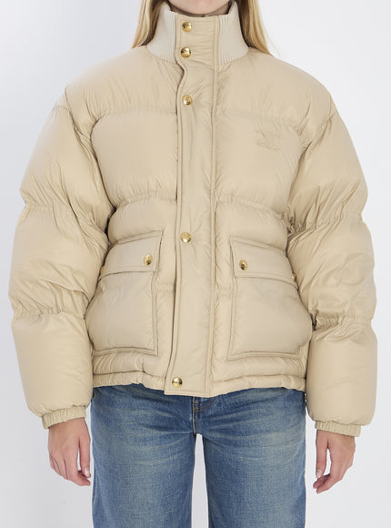 Celine Triomphe Puffer Jacket Beige