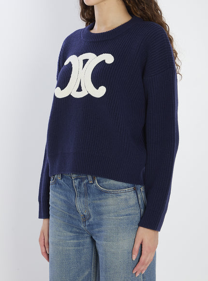 Celine Ribbed Wool Crew-neck Sweater