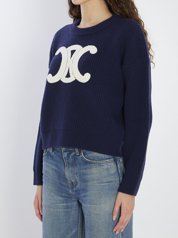 Celine Ribbed Wool Crew-neck Sweater
