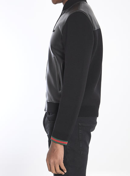 Gucci Nappa Leather And Knit Bomber