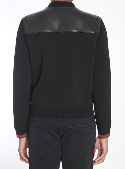 Gucci Nappa Leather And Knit Bomber