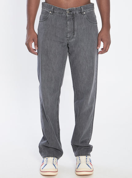 Bottega Veneta Straight-leg Jeans In Vintage Black Grey