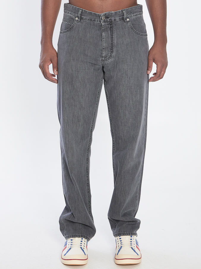 Bottega Veneta Straight-leg Jeans In Vintage Black Grey