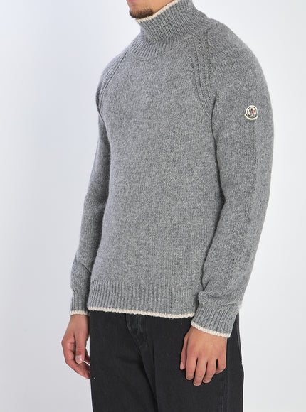 Moncler Turtleneck Sweater In Wool And Alpaca