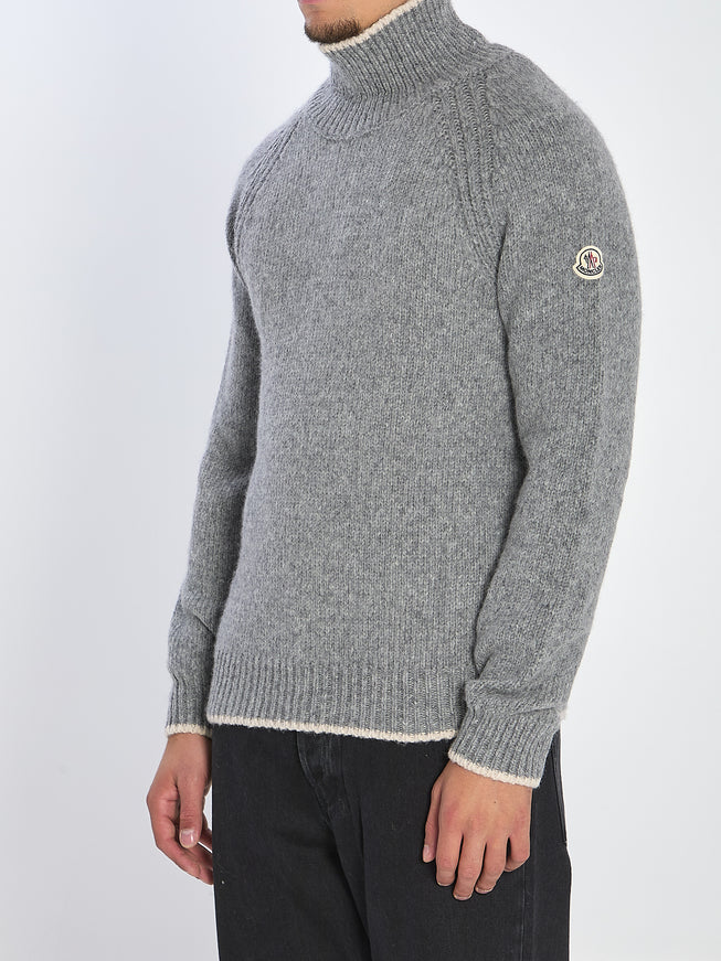 Moncler Turtleneck Sweater In Wool And Alpaca