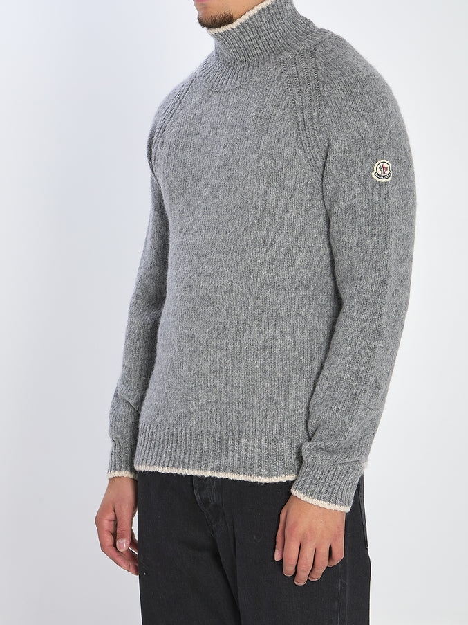Moncler Turtleneck Sweater In Wool And Alpaca