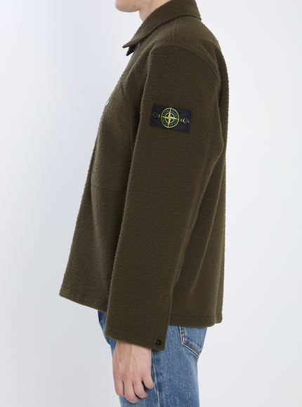 Stone Island Overshirt In Wool Blend