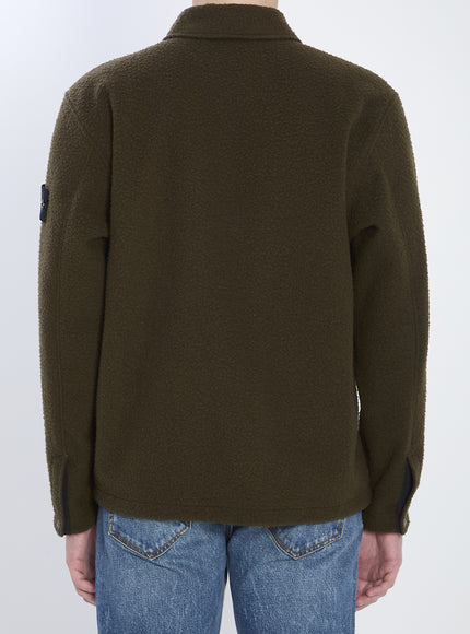 Stone Island Overshirt In Wool Blend