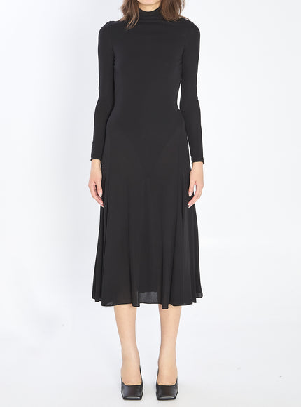 Alaia Fluid Jersey Dress With Heart Detail Black
